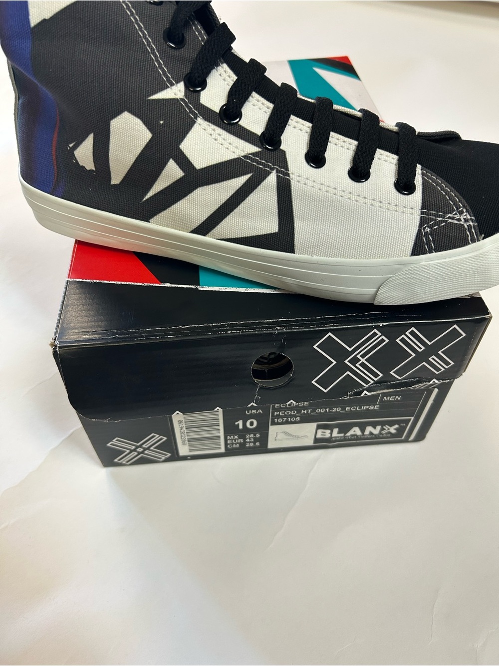Men’s Black & White High-Top Sneakers